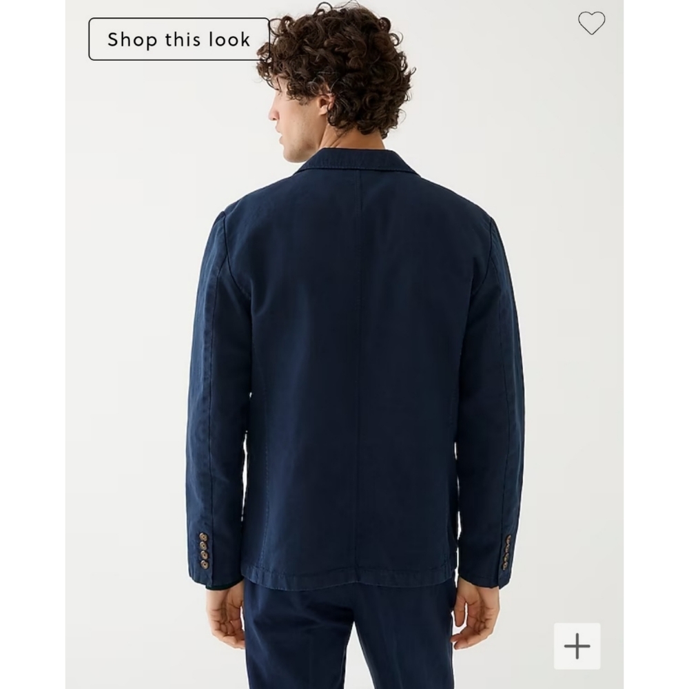 NWT J. Crew Garment-Dyed Cotton-Linen Blend Chino Suit Jacket - Picture 7 of 14